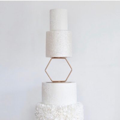 Hexagon Gold Metal tier Cake Separator Stand 10x15x15cm - Cake Tools - Cake Stands - Showing Size
