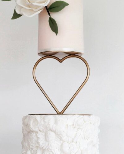 Heart Gold Metal Cake Stand 10x15cm - Cake Tools - Cake Stands - Full View