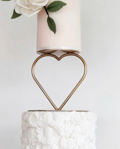 Heart Gold Metal Cake Stand 10x15cm - Cake Tools - Cake Stands - Full View