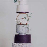 Hexagon Gold Metal tier Cake Separator Stand 10x15x15cm - Cake Tools - Cake Stands - Full View