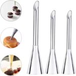 Pastry Filling Nozzles 3Pcs Set - Cake Tools - Piping Nozzles - Showing Size
