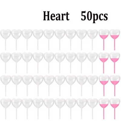 Pastry Pipette Heart shape Pack of 50pcs - Cake Tools - Cake Decorating Tools - Showing Size