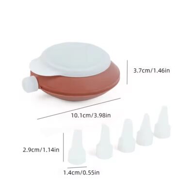 Piping Pot for Macaroons – Set of 4 Nozzles - Cake Tools - Cake Decorating Tools - Showing Size