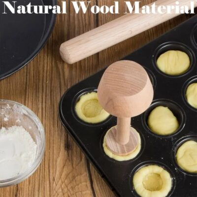 3-Pieces Wooden Pin Set for Pie Crusts & Tart Bases - Cake Tools - Cake Decorating Tools - On Display