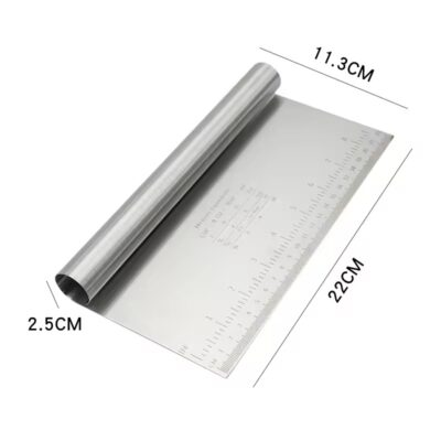 Stainless Steel Cake Scraper Smoother – 8 Inch - Cake Tools - Cake Decorating Tools - Close-up View