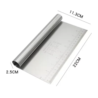 Stainless Steel Cake Scraper Smoother – 8 Inch - Cake Tools - Cake Decorating Tools - Close-up View