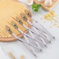 5-Wheel Stainless Steel Adjustable Roller Cutter - Cake Tools - Cake Decorating Tools - Close-up View