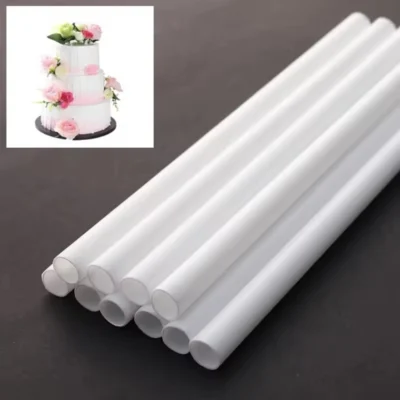 White Plastic Cake Dowels Support Rods Set – 10pcs, 21cm - Cake Tools - Cake Decorating Tools - Close-up View