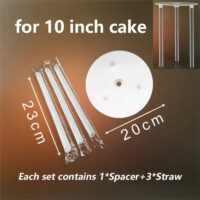 Tiered Cake Support Dowels & Gaskets 20 CM - Cake Tools - Cake Decorating Tools - Close-up View