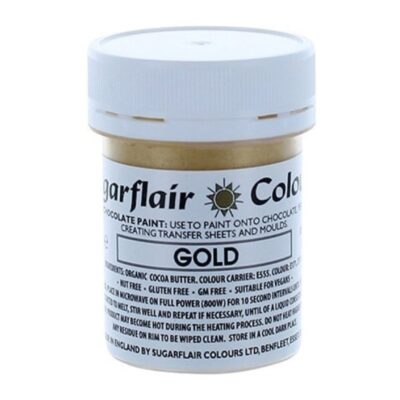 Sugarflair Lustre Chocolate Paint – 35g – Gold - SUGARFLAIR - Oil Based Food Coloring-Candy Colors - On Display