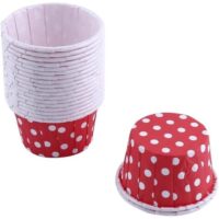 50 Pcs Set Red Paper Cupcake Baking Liner - Cake Tools - Cupcake Supplies - Full View