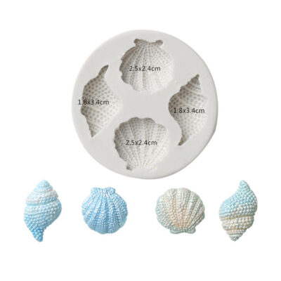 Seashell Fondant Silicone Mould - Cake Tools - Silicone Moulds - Showing Size