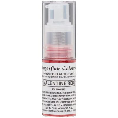 SUGARFLAIR Powder Puff Dust Spray – Valentine Red 10g - SUGARFLAIR - Edible Dust Powders - Close-up View