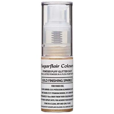 SUGARFLAIR Lustre Dust – Powder Puff Spray – Gold Finishing Sparkle-10g - SUGARFLAIR - Edible Dust Powders - Full View