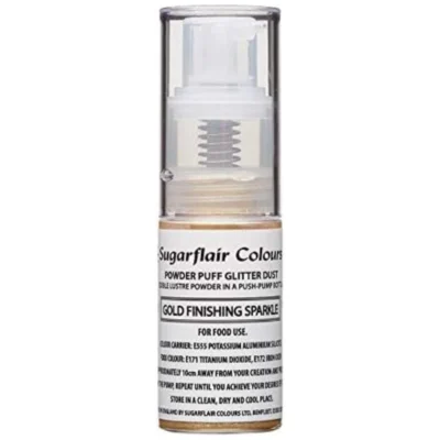 SUGARFLAIR Lustre Dust – Powder Puff Spray – Gold Finishing Sparkle-10g - SUGARFLAIR - Edible Dust Powders - Full View