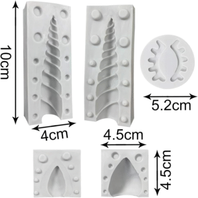 3D Unicorn Ears Horn Eyelashes Silicone Mould - Cake Tools - Silicone Moulds - On Display