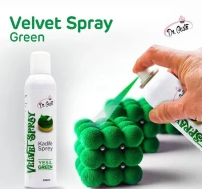 Dr Gusto Velvet Spray Green 250ml - DR Gusto - Cake Decorating Tools - Showing Size