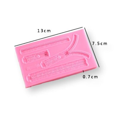 Zipper Fondant Silicone Mould 1 - Cake Tools - Silicone Moulds - Full View