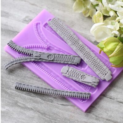 Zipper Fondant Silicone Mould 1 - Cake Tools - Silicone Moulds - Close-up View