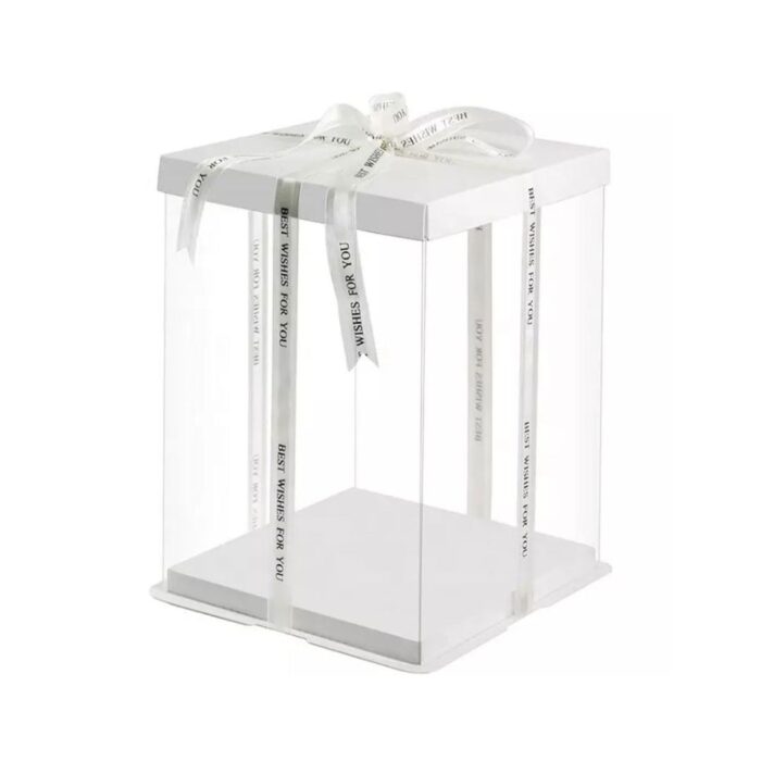 Transparent Cake Box 21x21x30cm - Cake Tools - Cake Boxes - Showing Size