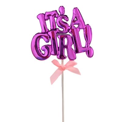 It’s a Girl Pink Acrylic Cake Topper - Cake Tools - Gender Reveal Cake Toppers - Showing Size
