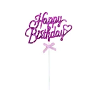 Happy Birthday Pink Acrylic Cake Topper - Cake Tools - Birthday Cake Toppers - Product Detail