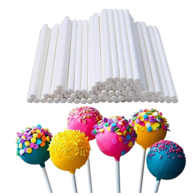 Lollipop & Cake Pops Sticks 15 cm/100pcs - Cake Tools - Cake pops Supplies - Showing Size