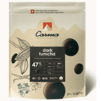 Carma – CHOCOLATE COUVERTURE – DARK TUMCHA 47% – DROPS – 5KG BAG - Carma - Couverture Chocolate - On Display