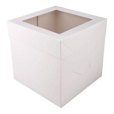 Corrugated Cake Box with Window 36x36x36cm - CakeTools UAE - Tall Cake Box - Showing Size