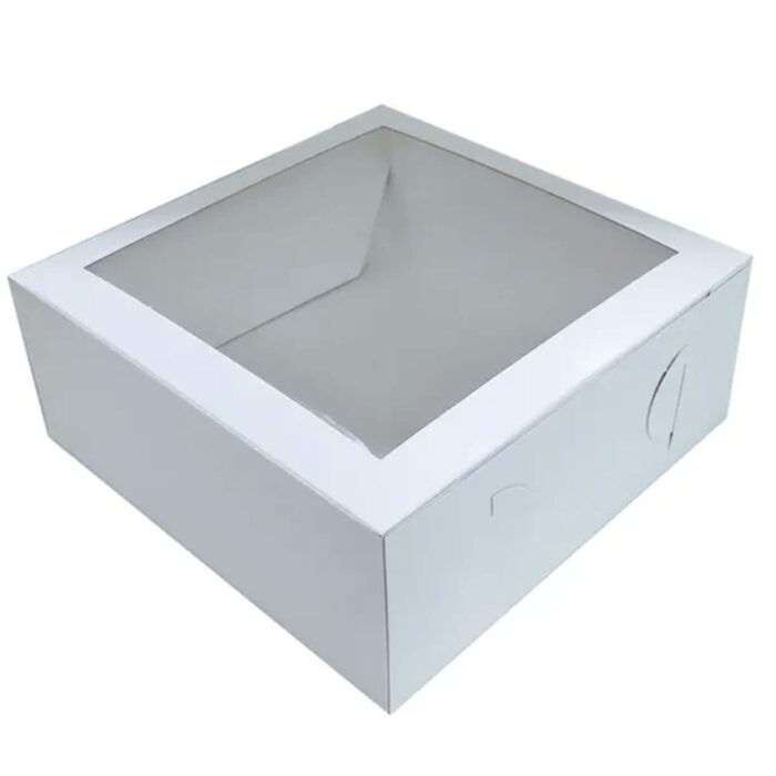 Corrugated Cake Box with Window 51x51x26 cm - Cake Tools - Tall Cake Box - Close-up View