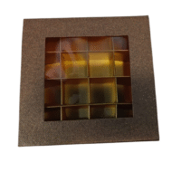 Leatherette Texture Chocolate Date Magnetic Box - CakeTools UAE - Chocolate Packaging - Showing Size