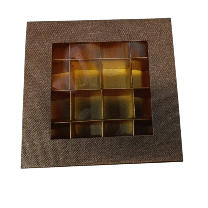 Leatherette Texture Chocolate Date Magnetic Box - CakeTools UAE - Chocolate Packaging - Showing Size