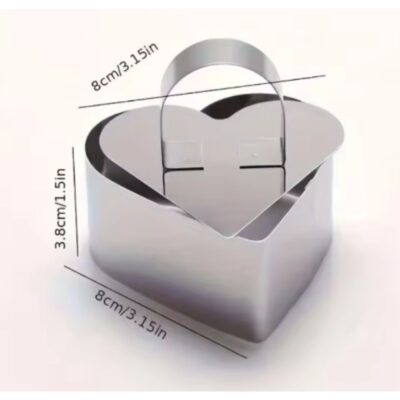 Stainless Steel Heart-Shaped Mousse Cake Ring - Cake Tools - Baking Tools & Equipments - Showing Size