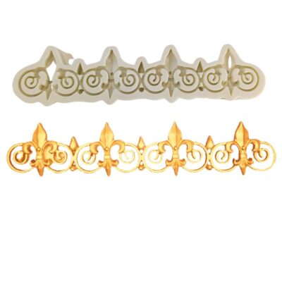 Vintage Fleur De Lys Border Silicone Mould - Cake Tools - Silicone Moulds - Full View