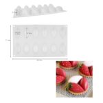 12 Cavity Quenelle Mousse Cake Silicone Baking Pan 1