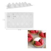 12 Cavity Quenelle Mousse Cake Silicone Baking Pan 1