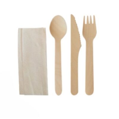 4 Pcs Set wooden Cutlery