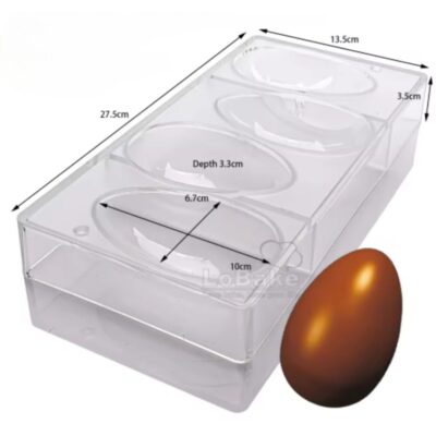 4 cavity Easter Egg Shape Polycarbonate Chocolate Mould