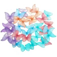 48 Pcs Set Butterflies Edible Wafer Paper Decorations