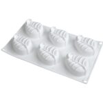 6 Cavities Leaf Mousse Cake Silicone Baking Pan