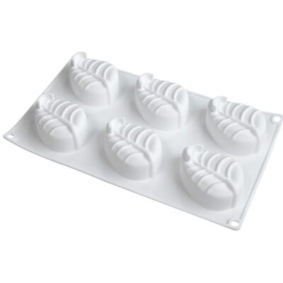 6 Cavities Leaf Mousse Cake Silicone Baking Pan