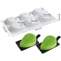 6 Cavities Leaf Mousse Cake Silicone Baking Pan
