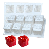 6 Cavity Gift Shape Mousse Cake Silicone Baking Pan