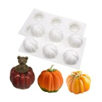 6 Cavity Pumpkin Shape Mousse Cake Silicone Baking Pan