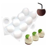 8 Cavity Large Sphere Mousse Cake Silicone Baking Pan