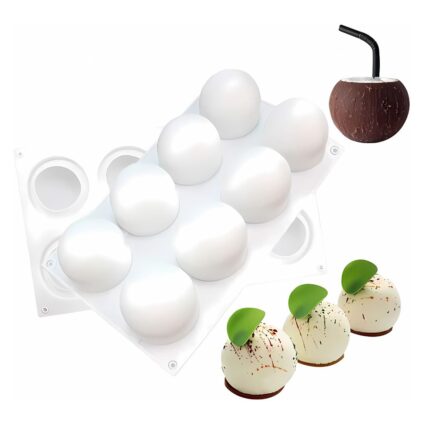 8 Cavity Large Sphere Mousse Cake Silicone Baking Pan