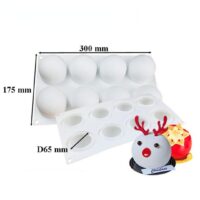 8 Cavity Large Sphere Mousse Cake Silicone Baking Pan 1