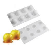8 Cavity Sphere Shape Mousse Cake Silicone Baking Pan