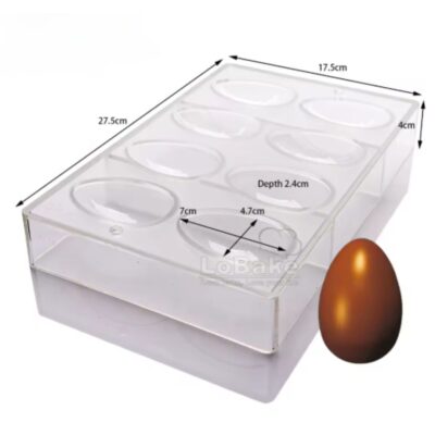 8 cavity Easter Egg Shape Polycarbonate Chocolate Mould