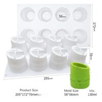 Bamboo Cup Shape Mousse Cake Silicone Baking Pan 2
